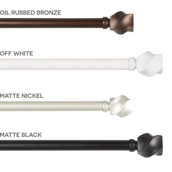 Matte Bronze Modern Twist Curtain Rod, 72 In.-Kirkland's Home New