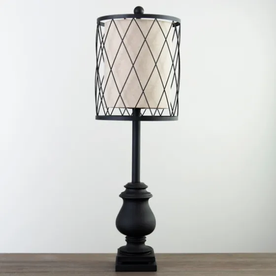 Matte Buffet Lamp With Wire Shade-Kirkland's Home Shop