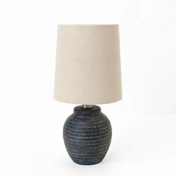 Matte Charcoal Ribbed Mini Table Lamp-Kirkland's Home Best Sale