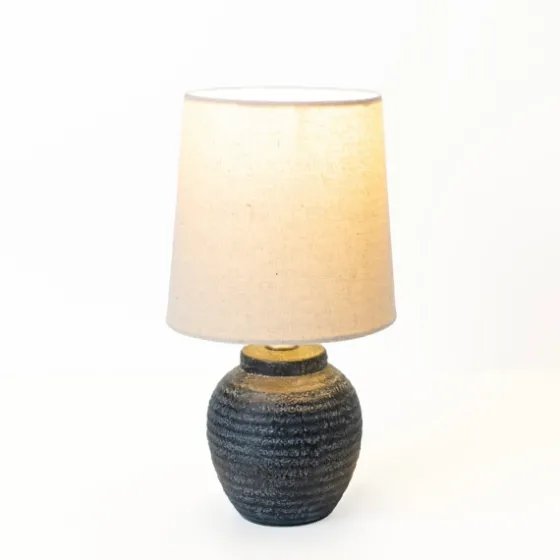 Matte Charcoal Ribbed Mini Table Lamp-Kirkland's Home Best Sale