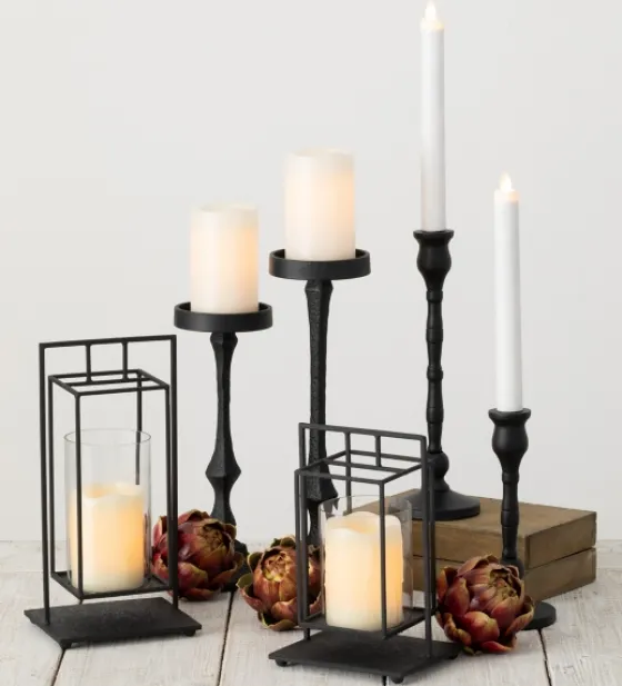 Matte Iron Taper Candle Holders, Set Of 2-Kirkland's Home Cheap