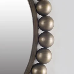 Matte Metal Beaded Round Mirror-Kirkland's Home Discount