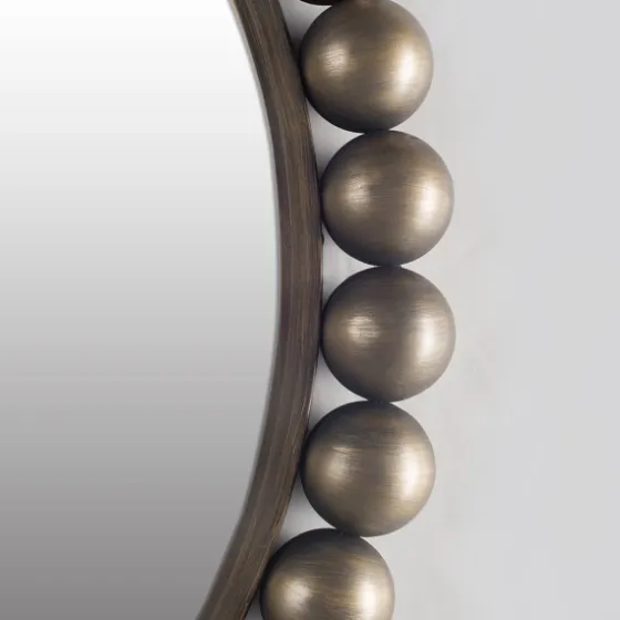 Matte Metal Beaded Round Mirror-Kirkland's Home Discount
