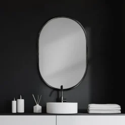 Matte Metal Frame Oval Wall Mirror-Kirkland's Home Store