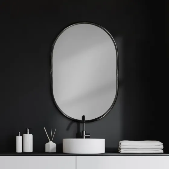 Matte Metal Frame Oval Wall Mirror-Kirkland's Home Store