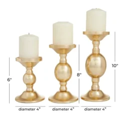 Matte Metal 3-Pc. Pillar Candle Holder Set-Kirkland's Home Hot