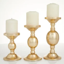Matte Metal 3-Pc. Pillar Candle Holder Set-Kirkland's Home Hot