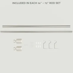 Matte Nickel Rhys Cylinder Curtain Rod, 72 In.-Kirkland's Home Discount
