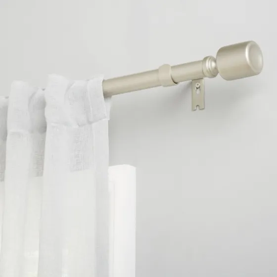 Matte Nickel Rhys Cylinder Curtain Rod, 120 In.-Kirkland's Home Best Sale