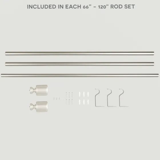 Matte Nickel Rhys Cylinder Curtain Rod, 120 In.-Kirkland's Home Best Sale