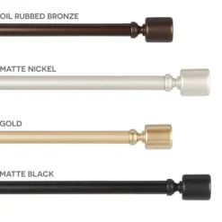 Matte Nickel Rhys Cylinder Curtain Rod, 120 In.-Kirkland's Home Best Sale