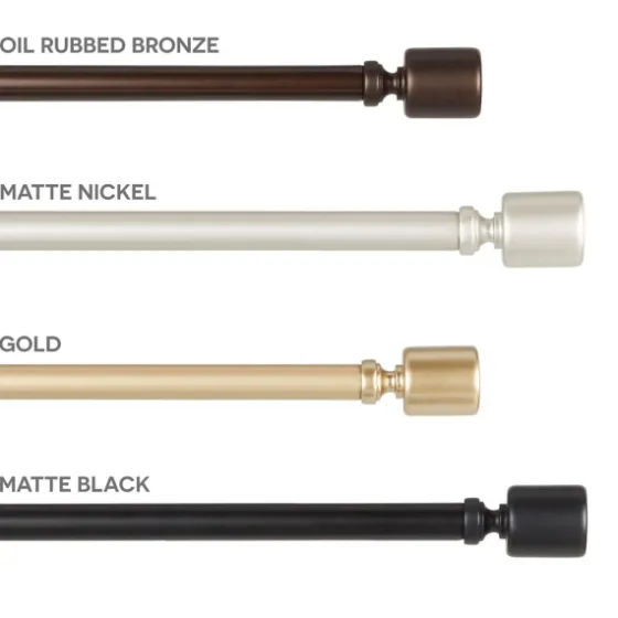 Matte Nickel Rhys Cylinder Curtain Rod, 120 In.-Kirkland's Home Best Sale