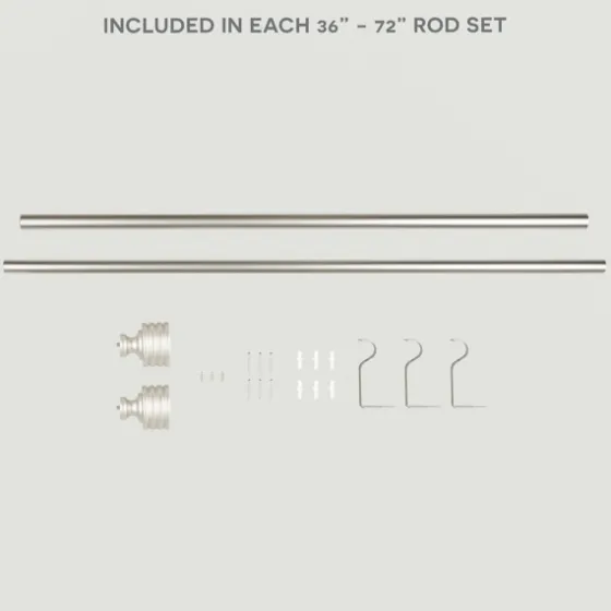 Matte Nickel Stacked Cylinder Curtain Rod, 72 In.-Kirkland's Home Flash Sale