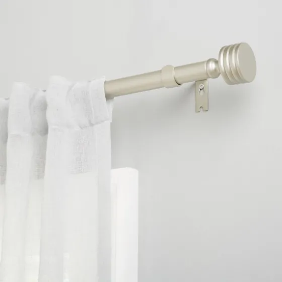 Matte Nickel Stacked Cylinder Curtain Rod, 120 In.-Kirkland's Home Best Sale