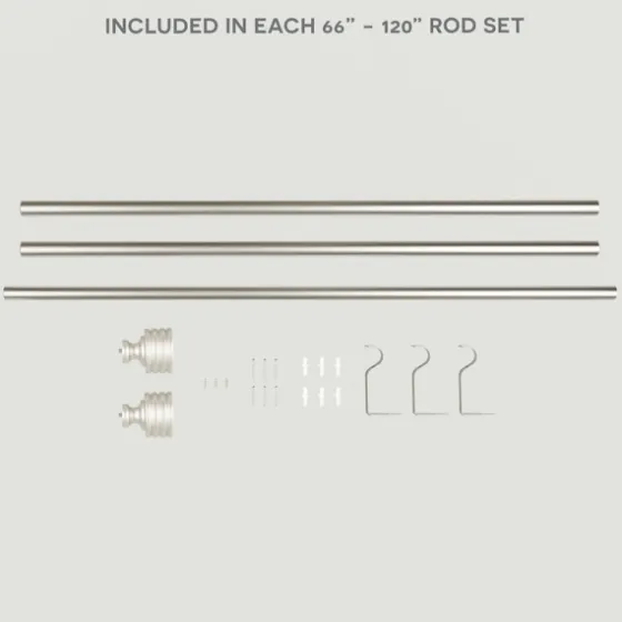 Matte Nickel Stacked Cylinder Curtain Rod, 120 In.-Kirkland's Home Best Sale