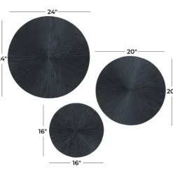 Matte Ribbed Sunburst Wall Plates, Set Of 3-Kirkland's Home Cheap