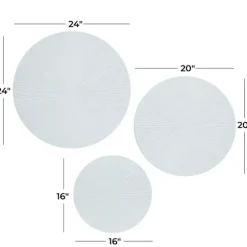 Matte Ribbed Sunburst Wall Plates, Set Of 3-Kirkland's Home Discount