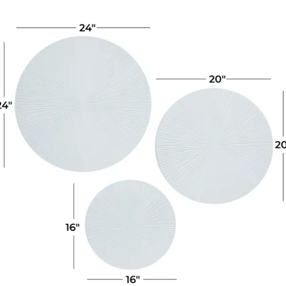 Matte Ribbed Sunburst Wall Plates, Set Of 3-Kirkland's Home Discount