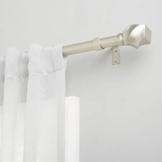 Matte Silver Modern Twist Curtain Rod, 120 In.-Kirkland's Home Fashion