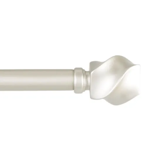 Matte Silver Modern Twist Curtain Rod, 120 In.-Kirkland's Home Fashion