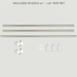 Matte Silver Modern Twist Curtain Rod, 120 In.-Kirkland's Home Fashion