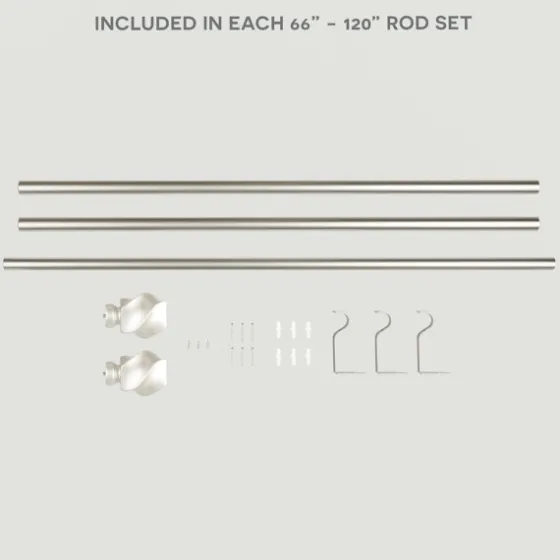 Matte Silver Modern Twist Curtain Rod, 120 In.-Kirkland's Home Fashion