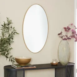 Matte Thin Wood Frame Oval Wall Mirror-Kirkland's Home Cheap