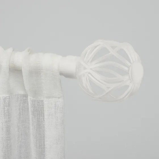 Matte White Open Sphere Curtain Rod, 72 In.-Kirkland's Home Outlet