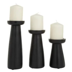Matte Wood T-Shape Candle Holders, Set Of 3-Kirkland's Home Cheap