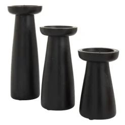Matte Wood T-Shape Candle Holders, Set Of 3-Kirkland's Home Cheap