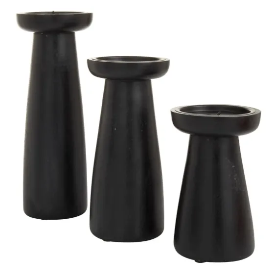 Matte Wood T-Shape Candle Holders, Set Of 3-Kirkland's Home Cheap
