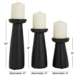 Matte Wood T-Shape Candle Holders, Set Of 3-Kirkland's Home Cheap
