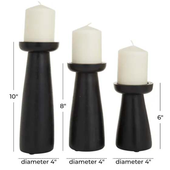 Matte Wood T-Shape Candle Holders, Set Of 3-Kirkland's Home Cheap