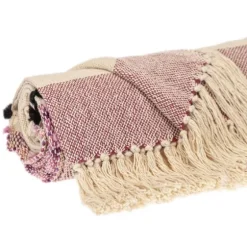 Mauve Chunky Stitch Cotton Throw-Kirkland's Home New