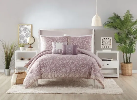 Mauve Scorro 5-Pc. King Comforter Set-Kirkland's Home Discount