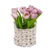 Mauve Tulip Arrangement In Basket-Kirkland's Home Cheap