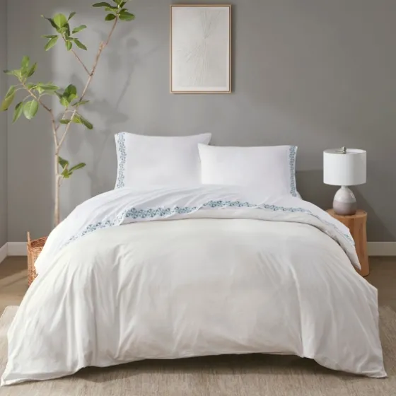 Medallion Hem Microfiber 4-Pc. Queen Sheet Set-Kirkland's Home Shop