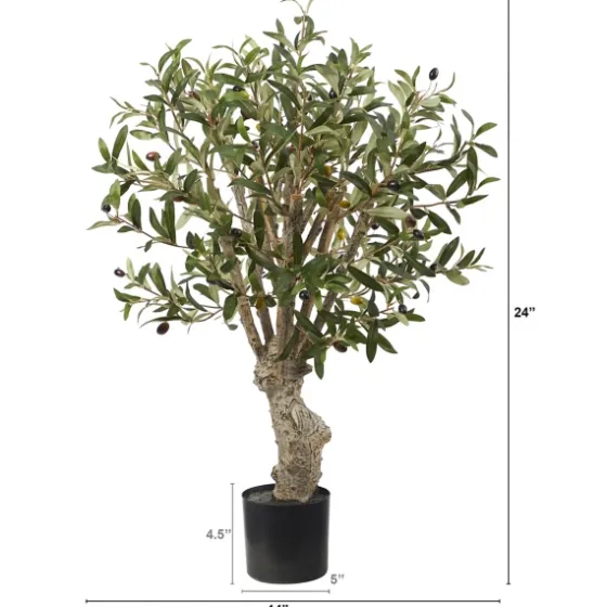 Mediterranean Olive Branch Tree In Black Pot-Kirkland's Home Discount