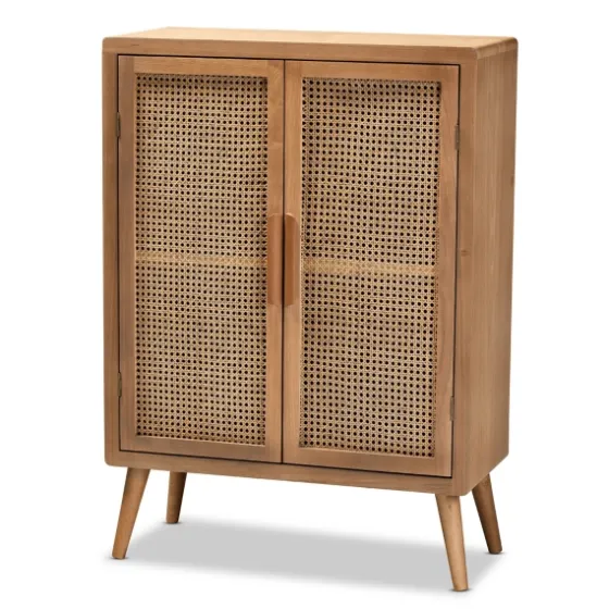 Medium Oak Rattan 2-Door Cabinet-Kirkland's Home Fashion