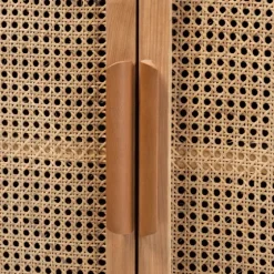 Medium Oak Rattan 2-Door Cabinet-Kirkland's Home Fashion