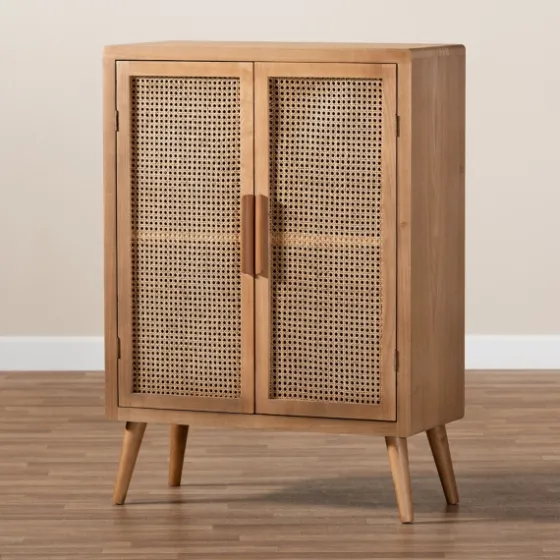 Medium Oak Rattan 2-Door Cabinet-Kirkland's Home Fashion