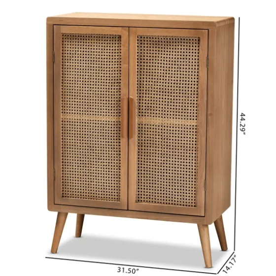 Medium Oak Rattan 2-Door Cabinet-Kirkland's Home Fashion