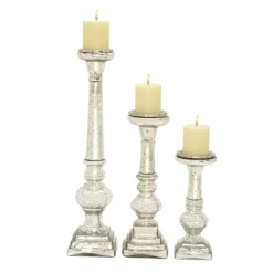 Mercury Glass Candle Holders, Set Of 3-Kirkland's Home Outlet