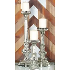 Mercury Glass Candle Holders, Set Of 3-Kirkland's Home Outlet