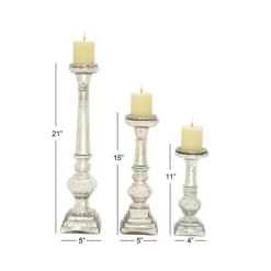 Mercury Glass Candle Holders, Set Of 3-Kirkland's Home Outlet
