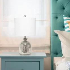 Mercury Hammered Glass Shade Table Lamp-Kirkland's Home Outlet