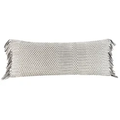 Merle Black And White Fringe Lumbar Pillow-Kirkland's Home Fashion