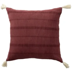 Merlot Striped Organic Cotton Throw Pillow-Kirkland's Home Cheap