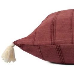Merlot Striped Organic Cotton Throw Pillow-Kirkland's Home Cheap