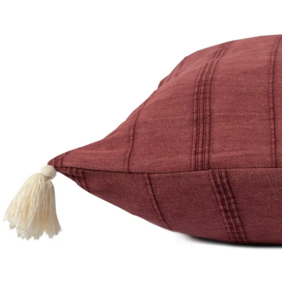 Merlot Striped Organic Cotton Throw Pillow-Kirkland's Home Cheap